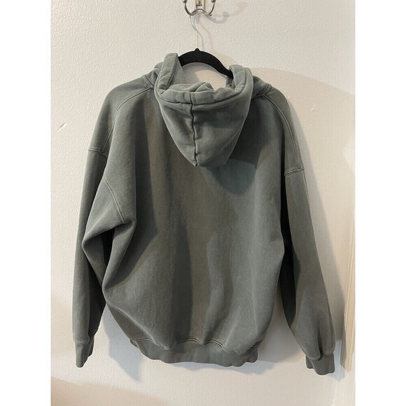 Brandy Melville Jacket Women's OS Green Christy Hoodie Full Zip Oversized Cotton - Picture 3 of 4